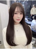 ◎暗髪ブリーチなし大人可愛いストレート