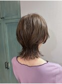 ウルフカット/レイヤーカット/白髪ぼかし/ミルクティーベージュ