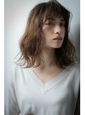 □グレージュアッシュくせ毛風小顔ロングウルフ415川口20代30代