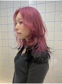 【廣川】コットンピンク/エンドカラー/デザインカラー/ウルフ