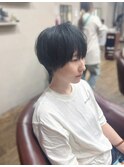 メンズライクハンサムマッシュ 刈り上げショート ブルーブラック