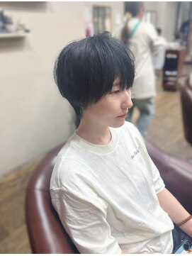 ハピネス 王寺店(Happiness) メンズライクハンサムマッシュ 刈り上げショート ブルーブラック