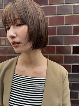 ウイ バイ ファースト 北四番丁店(u'i by first) 顔まわりレイヤー大人ボブ×秋ベージュ