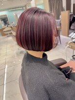 アッシュ 下北沢店(Ash) ピンクハイライトのパツッとボブ