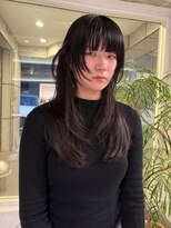 ダブ アオヤマ(DaB AOYAMA)&nbsp;顔まわりカット顔まわりレイヤーロングレイヤーカット黒髪ロング