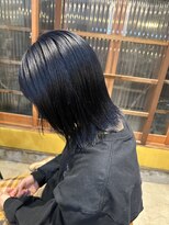 ノフ(knof)&nbsp;ブルーブラック × ボブヘア × 暗髪アッシュカラー