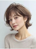 似合わせショートボブ白髪ぼかし脱白髪染め30代40代50代60代♪