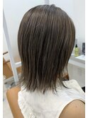 切りっぱなしボブ ハイライト 赤みなしカラー グレージュ☆