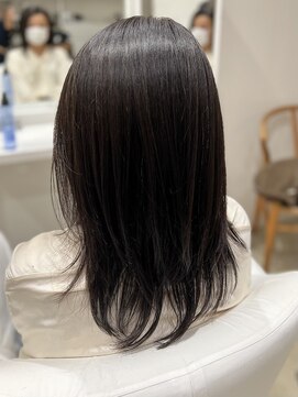ヘアーデェカラー(hair de KOLOR) 【つくば】黒髪×大人ミディアムレイヤー20代30代40代