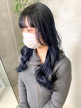 テトヘアー(teto hair) ブルーブラック、ネイビーカラー、シースルーバング