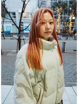 ブランコ 名古屋栄(BLANCO) オレンジヘア　ストレートロング