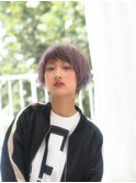 デザインカラー/シルキーベージュ/グレージュカラー/斜めバング