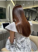 ★斜めバングミディアムヘアグレージュカラーシルキーベージュ★
