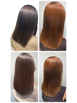 美容室フルール 20代30代大人可愛い髪質改善グレージュストレート透明感