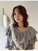 小顔前髪顔まわりレイヤー×ゆるめパーマ