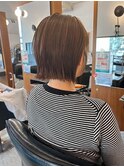 ボブスタイル×ブラウンベージュカラー