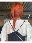 ブリーチカラー+三つ編みアレンジ