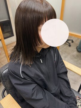 フレーム なんば店(FRAME) ◯オリーブグレージュ × デザインボブ