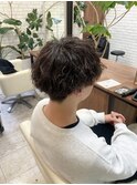 2ブロック波巻きパーマ