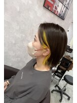 シールドヘアー 沖縄 新都心(C'LD Hair)&nbsp;切りっぱなし/インナー＊イエロー