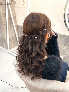 クランルシェ(clan luce) お花ハーフアップ/心斎橋ヘアセット