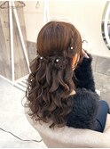 お花ハーフアップ/心斎橋ヘアセット
