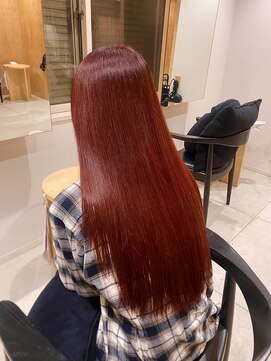 リノア 鵠沼海岸(LINOA) ブリーチなしレッドカラー！