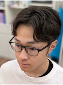 清潔感のあるセンターパート・2ブロック