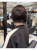 △ボブパーマミディアムパーマゆるふわミディアムココアブラウン