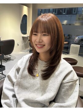 アネ(annee) ハッシュカット×オレンジブラウン