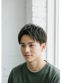 メンズカット/爽やかに動くフェザーパーマ/センターパート/越谷