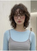 小顔ミディアムパーマミディアムデジタルパーマボブパーマ前髪