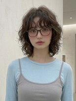 ノラ シブヤ(NORA)&nbsp;小顔ミディアムパーマミディアムデジタルパーマボブパーマ前髪