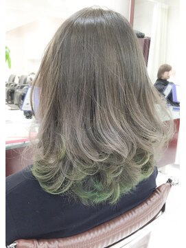 デイズ(days) グラデーションカラー☆毛先グリーン　DAYS