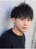 ルーズメイク黒髪マッシュ