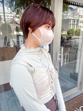 ミニム ヘアー(minim hair) 【minim×高橋】マッシュショート×アプリコットオレンジ