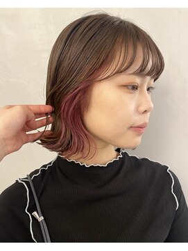 フォト 新宿(foto) 黒髪小顔ネビージュワンレンボブルフ新宿