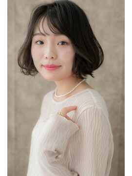 モッズヘア 越谷(mod's hair) 黒髪アッシュブラックくびれヘアＡラインボブY越谷20代30代40代