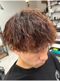 波巻きパーマメンズパーマメンズヘアツーブロックツイストパーマ
