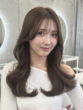 フォンズ(FONS) ブリーチなしグレージュカラーニュアンスカラーレイヤーロング