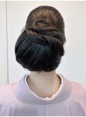 和装ヘア 訪問着 着物 振り袖 シニヨン アップスタイル 綺麗め