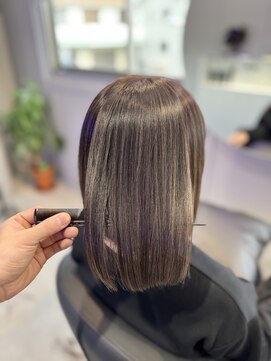 ブルー(Blue) コントラストハイライト×グレージュ【hair&spa Blue】