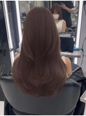 【カカオブラウン×モーヴピンク×レイヤーカット】