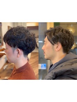 メンズのカットはもちろん、ワンランク上のお洒落を目指すならナチュラルなニュアンスパーマもオススメ☆