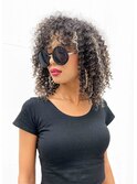 ボブヘアのスパイラルパーマ・ハイライト