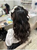 三つ編みハーフツイン