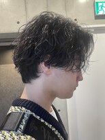 ブルニール 中崎町(BLEUNIR)&nbsp;無造作　波巻きスパイラル　パーマ　メンズ　ウルフ