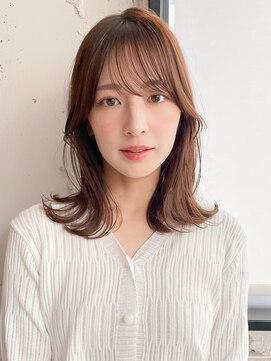 アグノス 青山(Agnos) イメチェン 前髪 ピンクベージュ ブラウン レイヤーカット