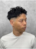 スキンフェード/ツイストスパイラルパーマ/メンズショート