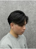 ルーズパーマシースルーマッシュショートセンターパートフェード
